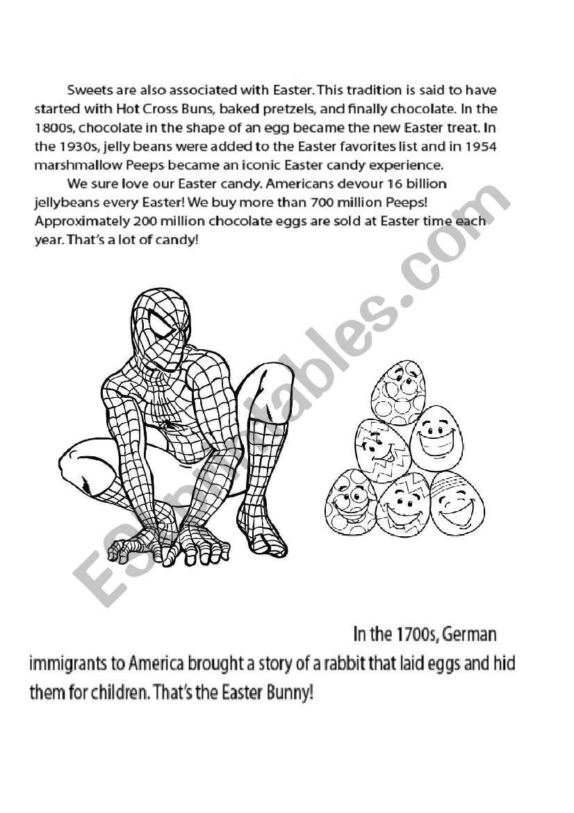 Power ranger spiderman easter facts story and puzzle and coloring