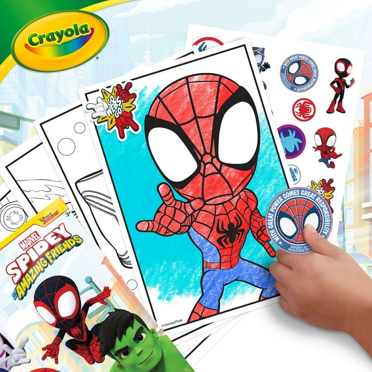 Crayola spiderman coloring book with stickers pages gift for kids