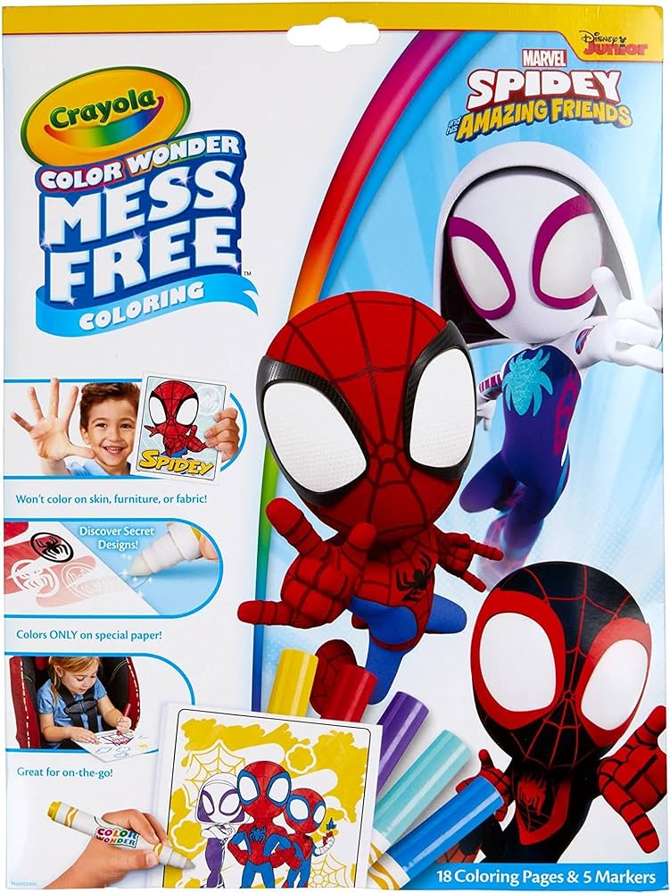 Crayola color wonder spiderman coloring pages mess free markers gift