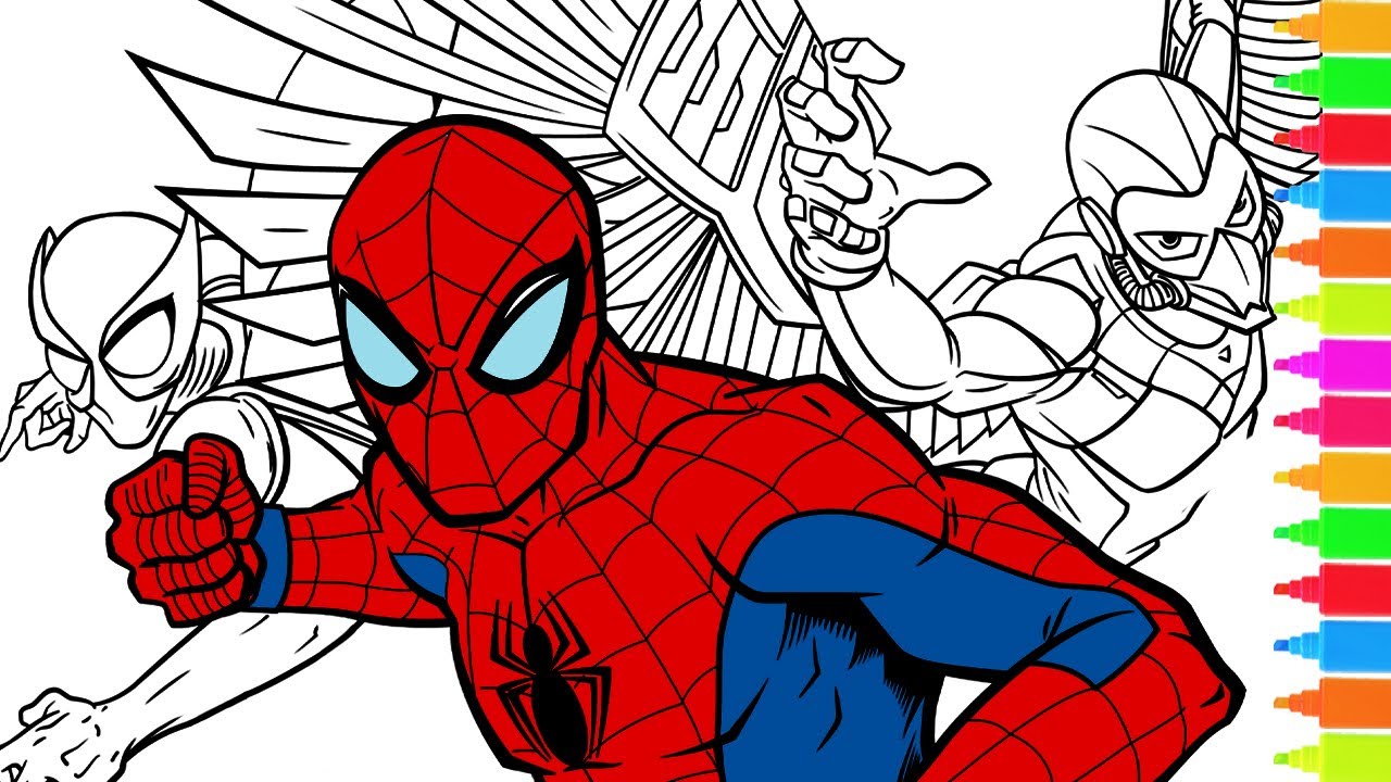 Coloring spiderman rhino the vulture beetle lizard mary jane spider