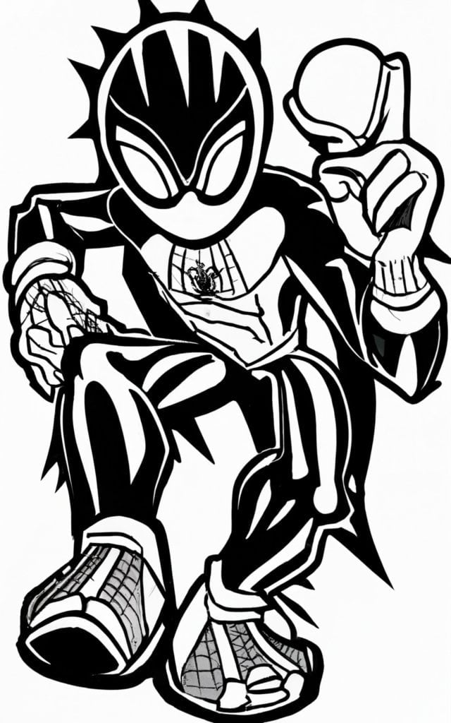 Sonic spiderman coloring pages