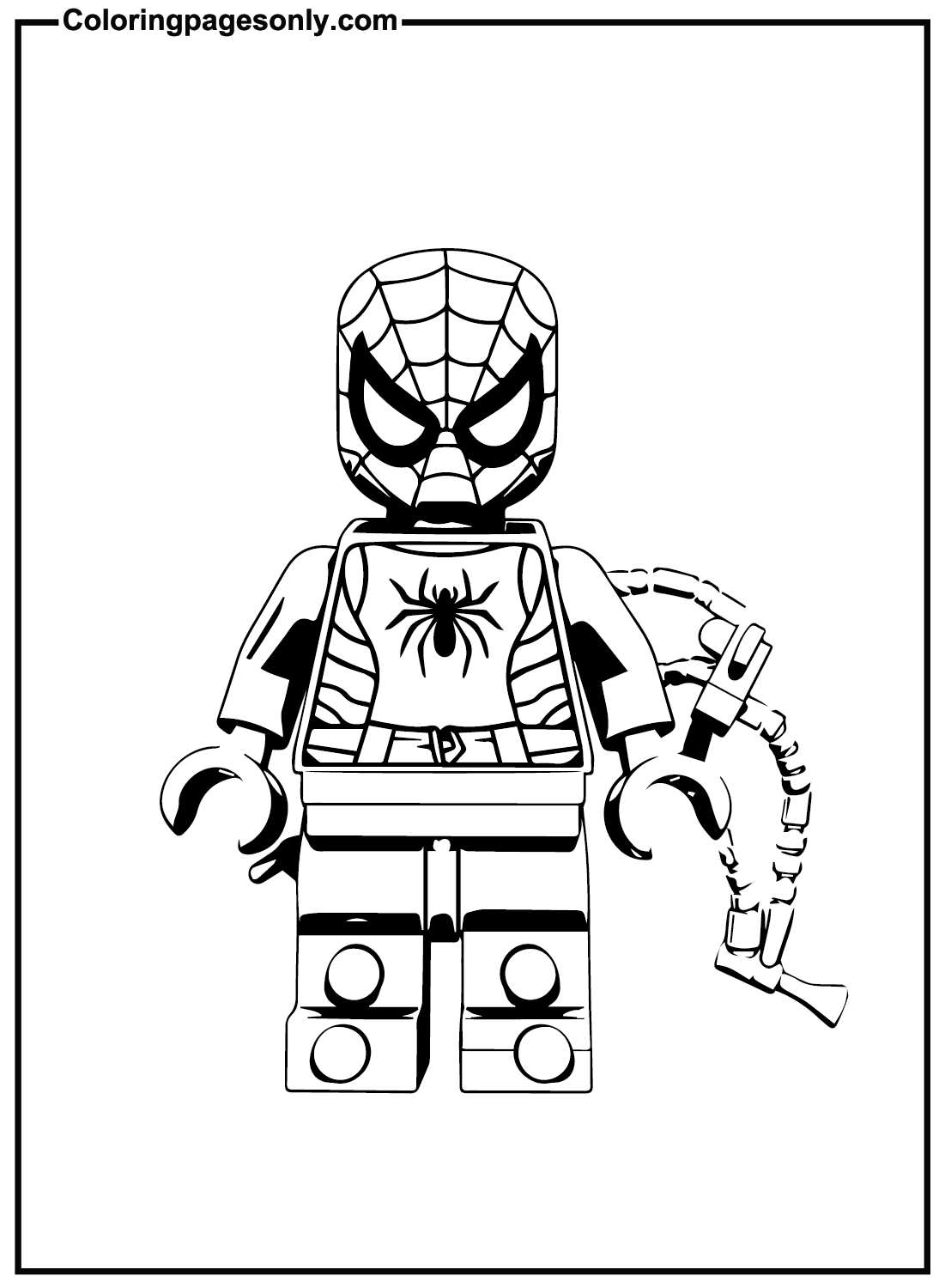 Lego marvel spiderman coloring page