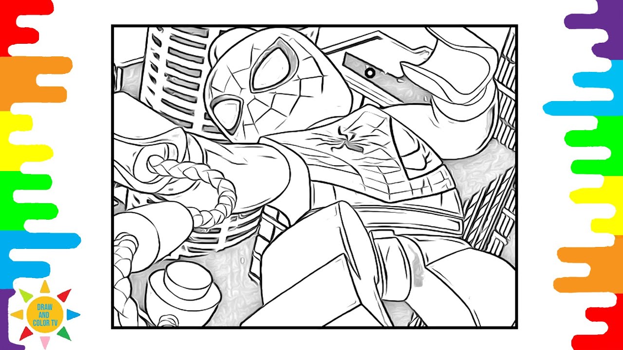 Spideran lego coloring pages spider