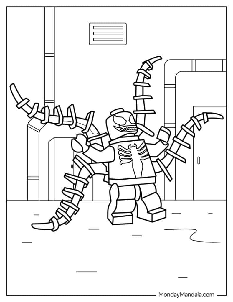 Venom coloring pages free pdf printables