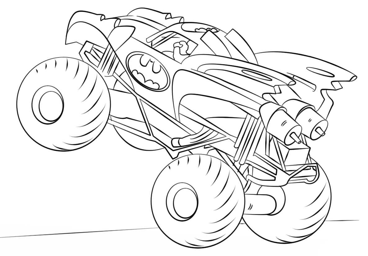 Monster truck coloring pages printable for free download