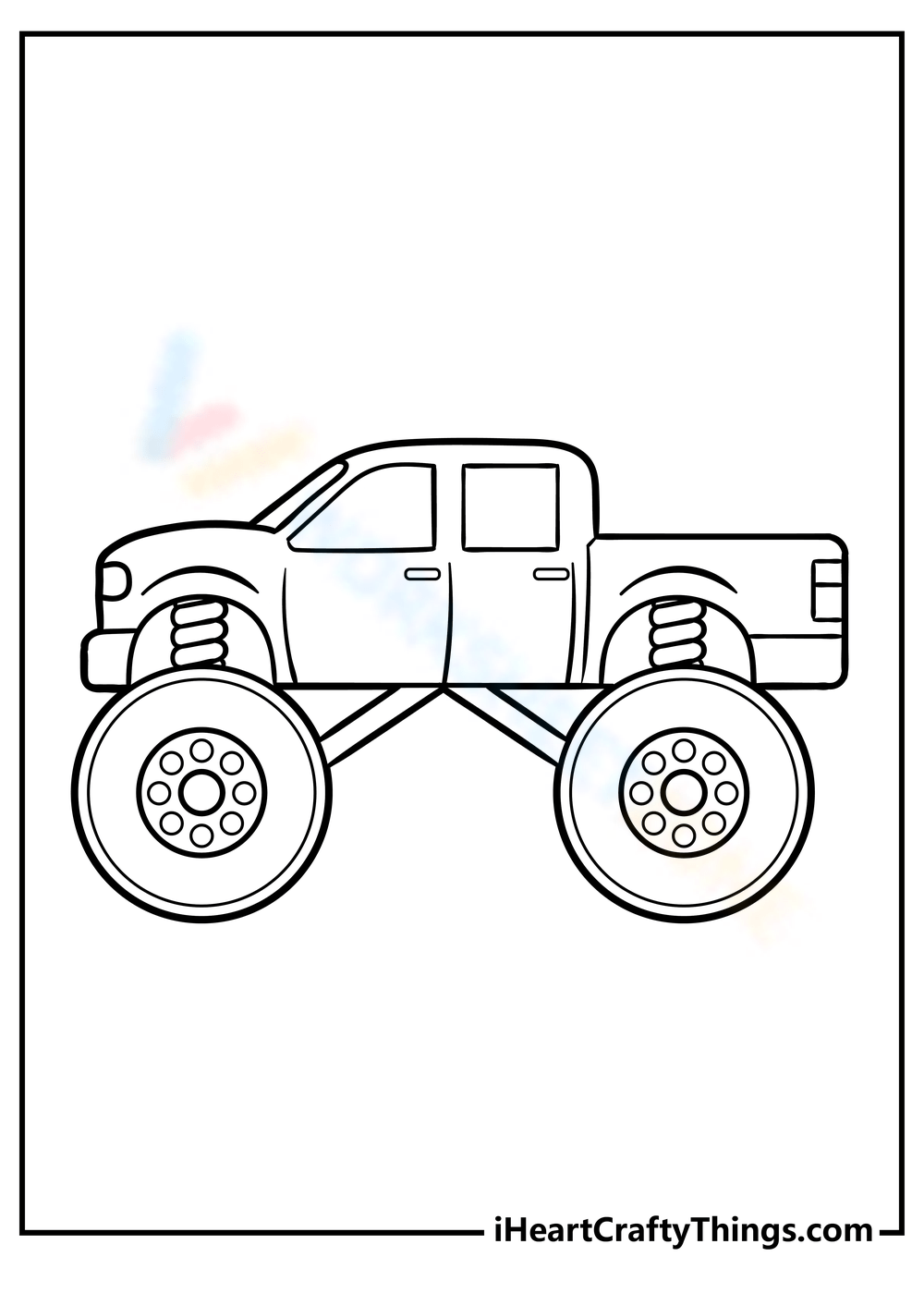 Free monster truck coloring pages for kids adults