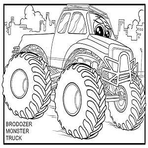 Large monster truck loring book for boys and girls who love monster truck