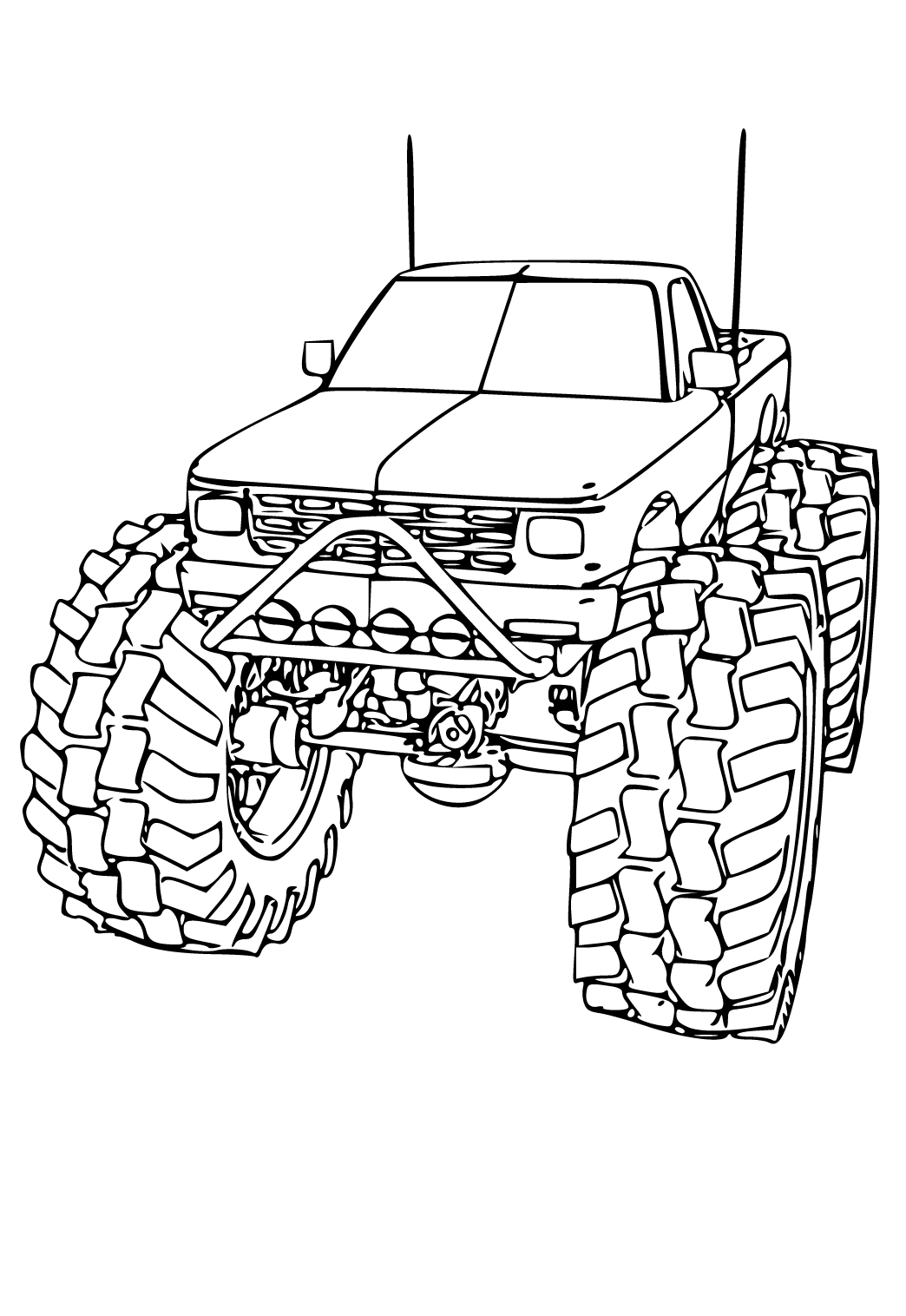 Free printable monster truck wheels coloring page for adults and kids