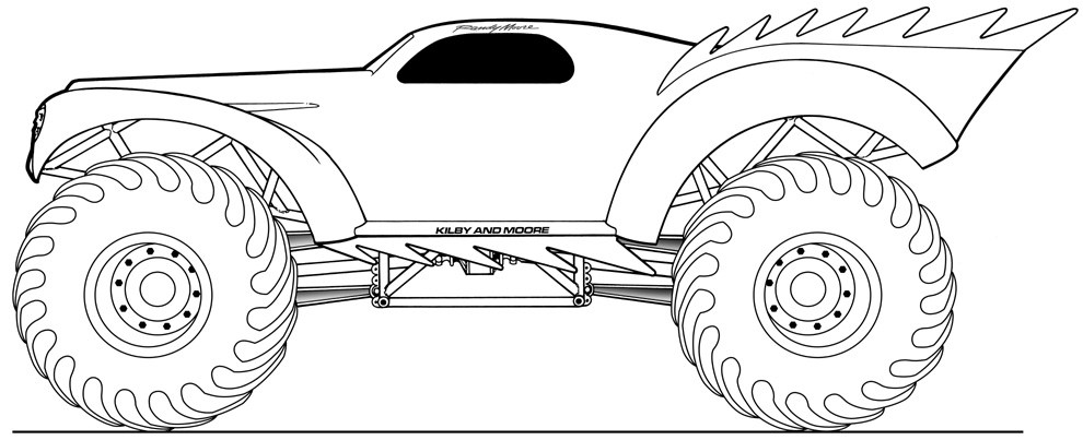 Coloring page monster truck transportation â printable coloring pages