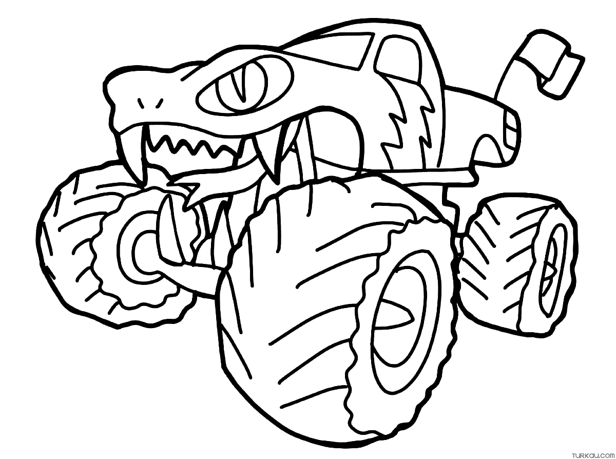 Monster truck war coloring page