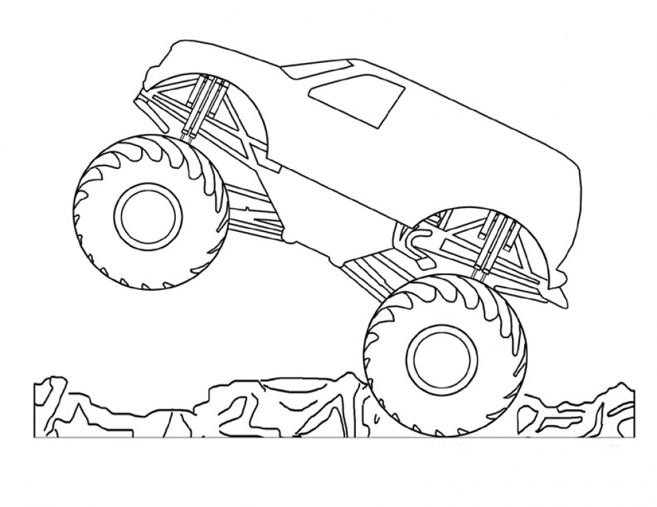 Get this free monster truck coloring pages