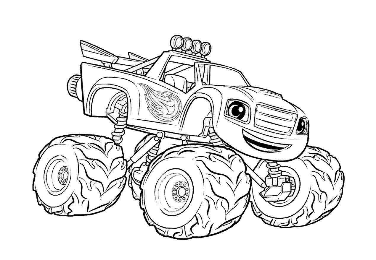Printable monster truck coloring pages for boys