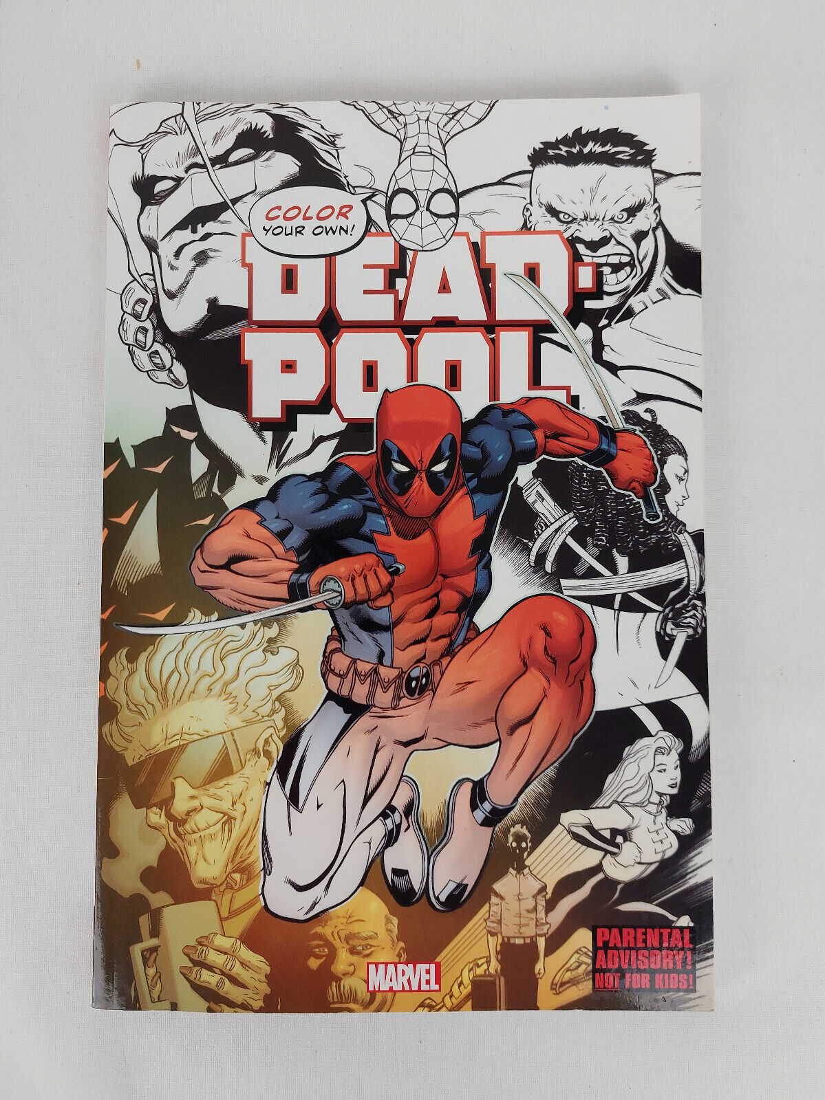 Color your own deadpool paperback adult coloring book marvel brand new