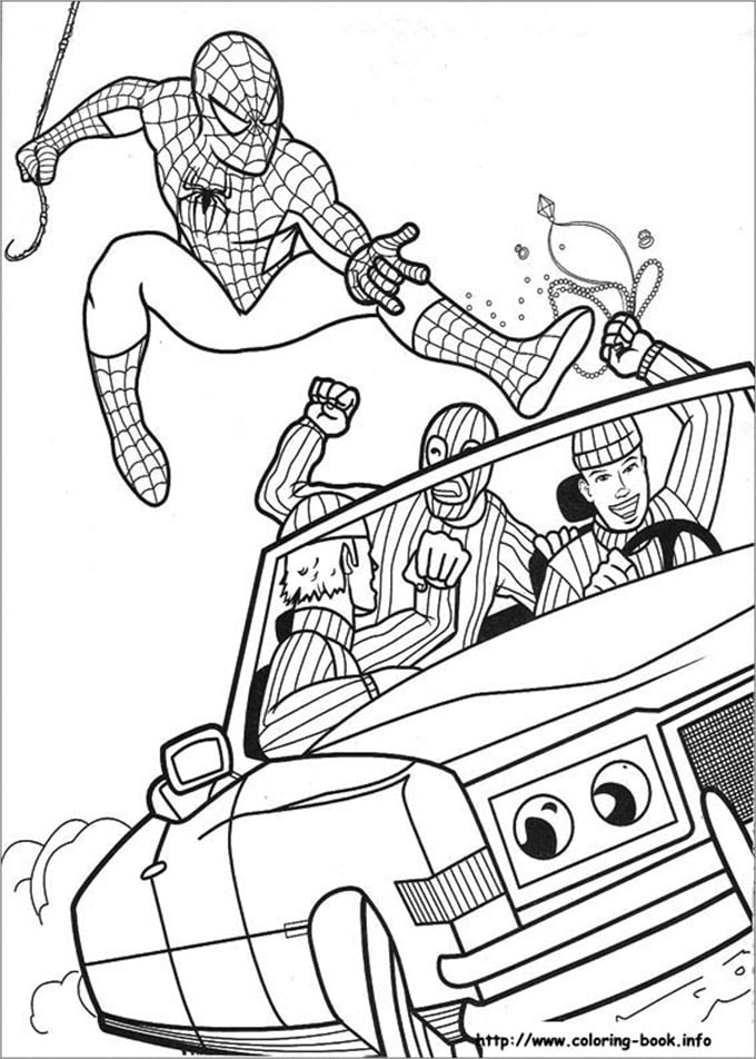 Spiderman colouring pages