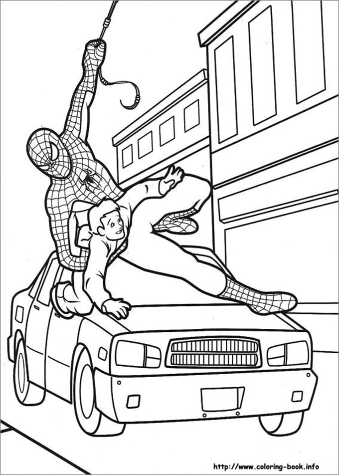 Spiderman colouring pages