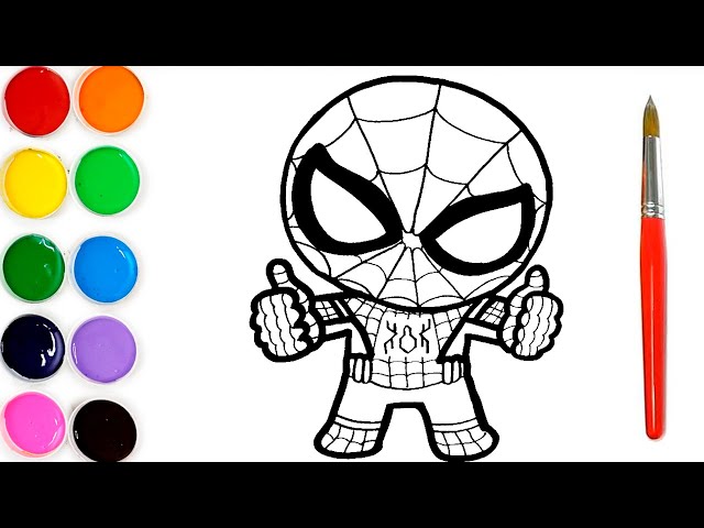 Coo dibujar y colorear spideran kawaii dibujos fãciles para niãos paso a paso funkeep art