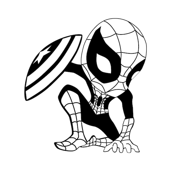 Spiderman svg eps ai spiderman capitãn amãrica superhãroe marvel lindo descarga digital imprimir vinilo