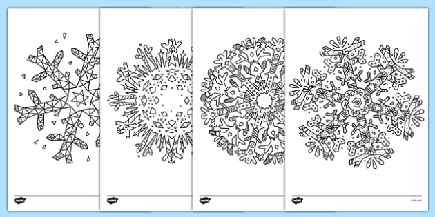 Christmas colouring activities colouring snowflakes
