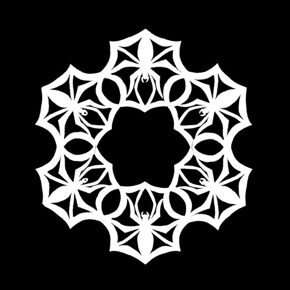 Spider paper snowflake printable template
