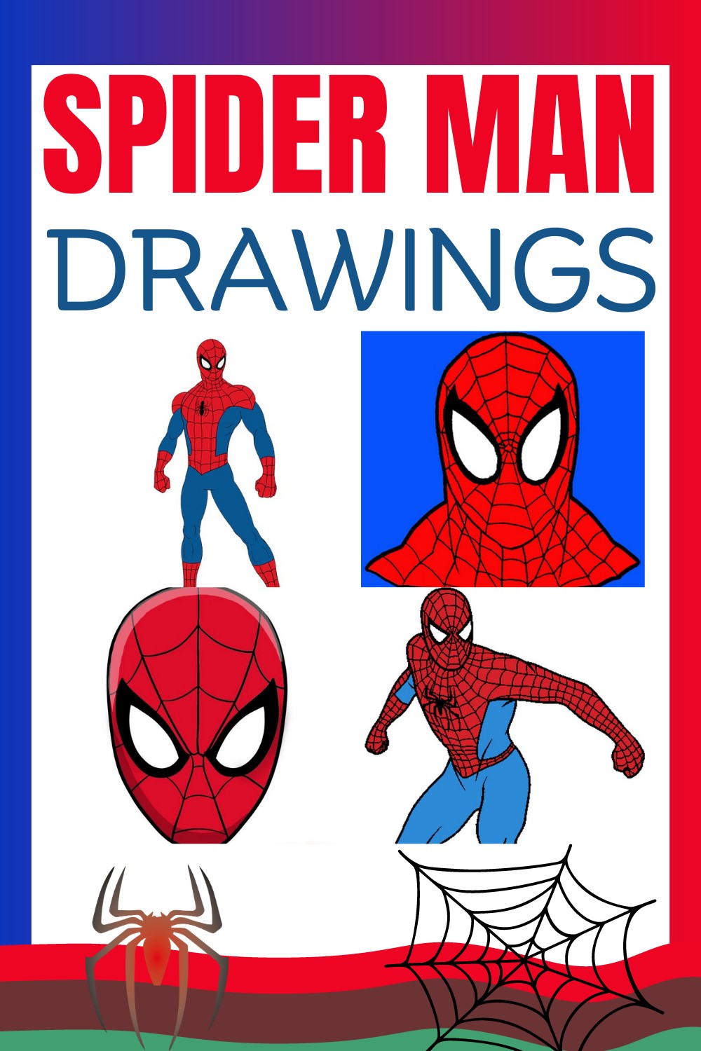 Easy spider man drawing ideas