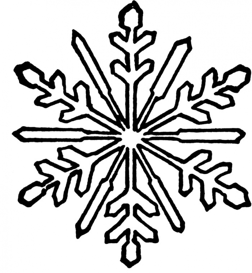 Get this snowflake coloring pages for kindergarten