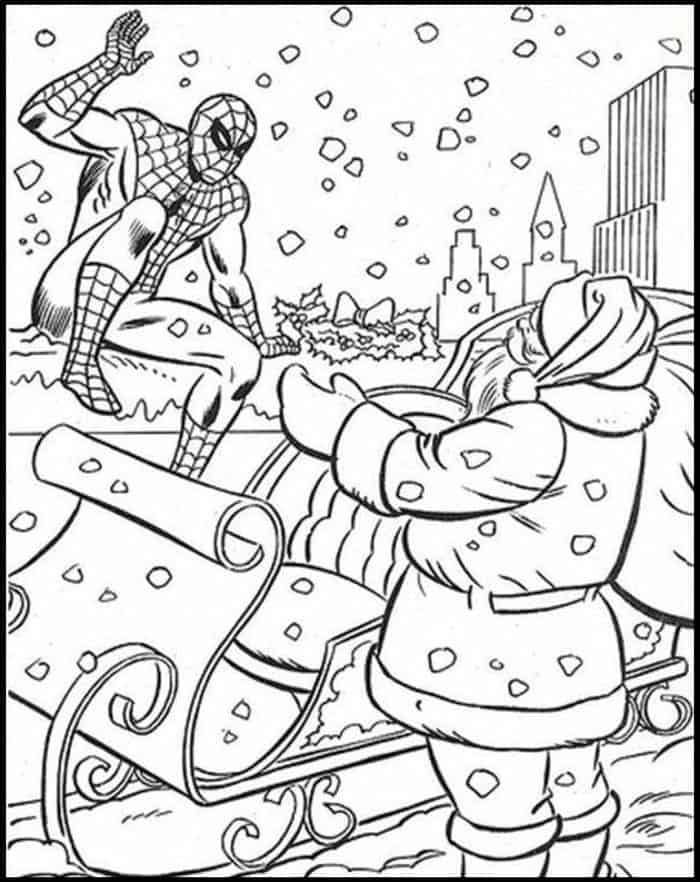 Spiderman christmas coloring pages superhero coloring pages avengers coloring pages spiderman christmas