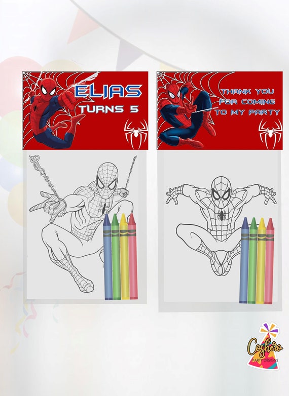 Spiderman spiderman mini coloring pages and crayons spiderman birthday party favors spiderman party supplies spiderman coloring book