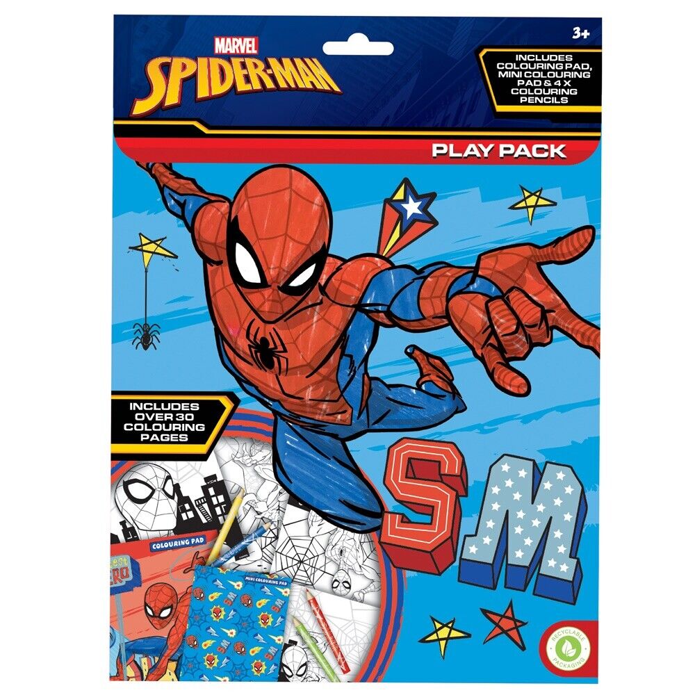 Spiderman play pack louring book lour pencils pad activity set marvel spppk