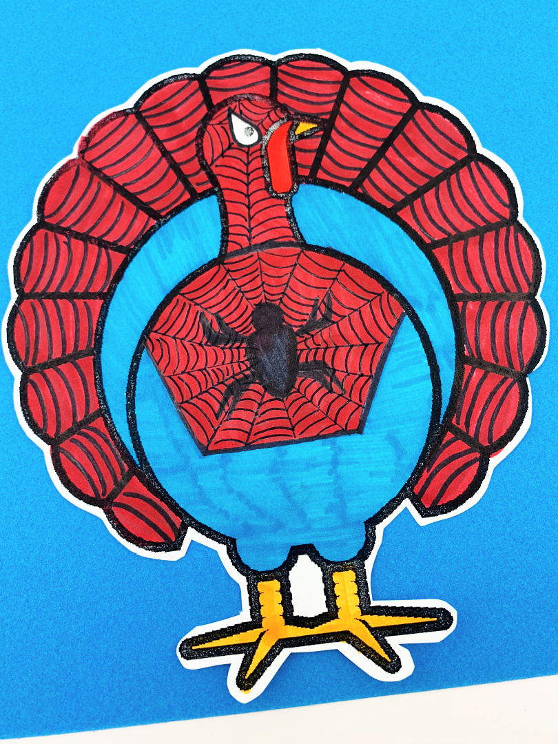 Disguise a turkey spiderman