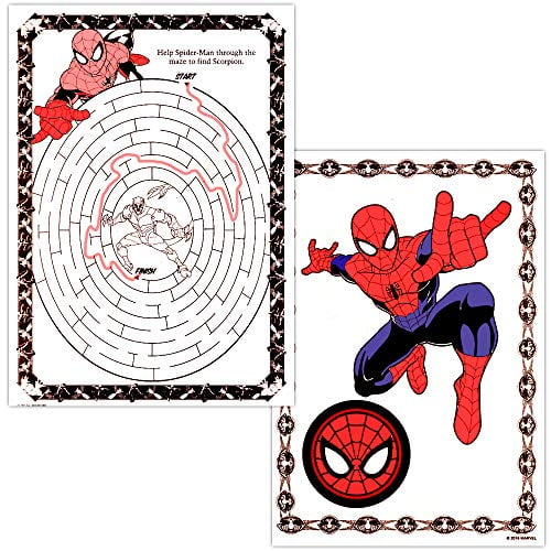 Marvel spiderman coloring book bundle with over bonus spiderman stickers