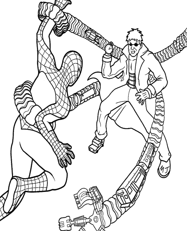 Doctor octopus coloring sheet for children