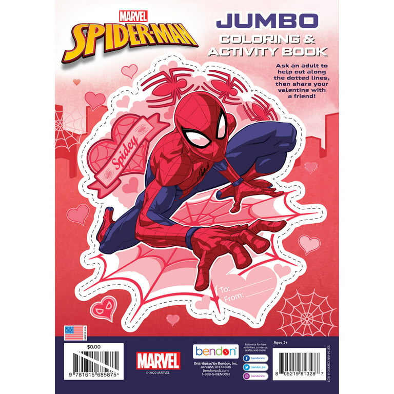 Marvel spiderman valentines day page coloring book paperback