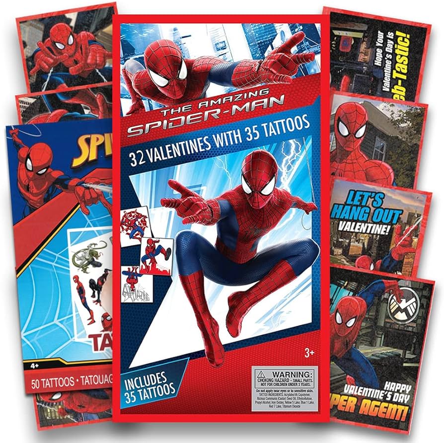 Marvel spiderman valentines cards for kids toddlers