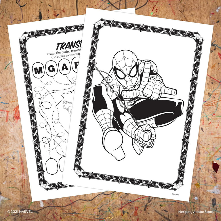 Marvel spiderman jumbo coloring activity book pages paperback