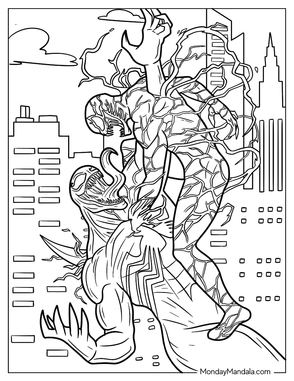 Carnage coloring pages free pdf printables
