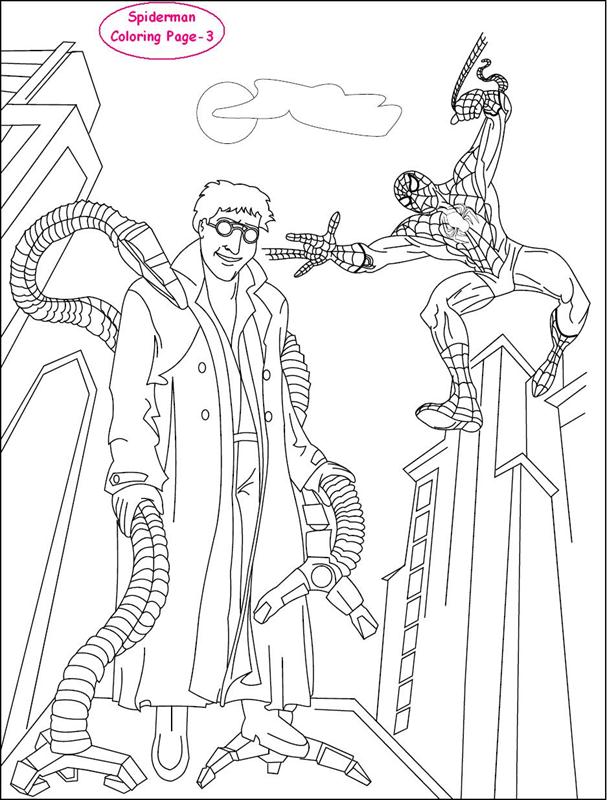 Spiderman coloring page for kids