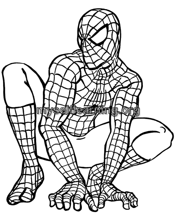 Spiderman cartoons coloring sheet instant download