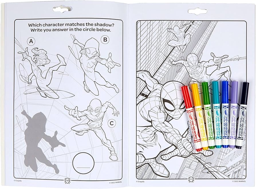 Crayola spiderman coloring activity pages coloring pages markers gift for boys girls toys games