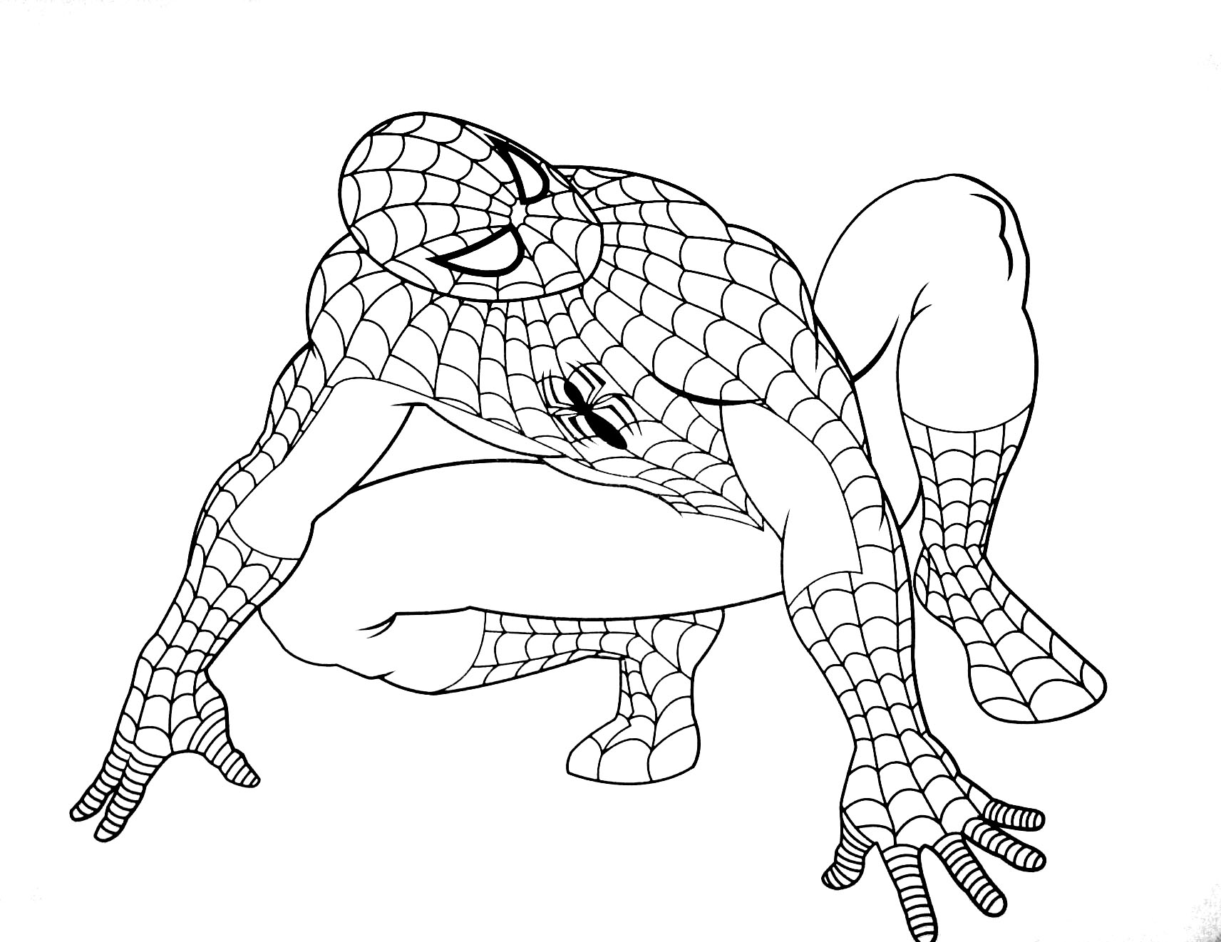 Free spiderman drawing to download and color