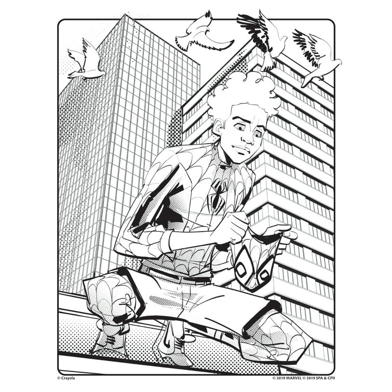Crayola art with edge marvel spiderverse coloring book child pages