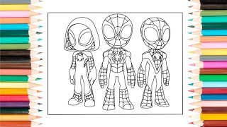 Spidey and his amazing friends coloring pages for kids