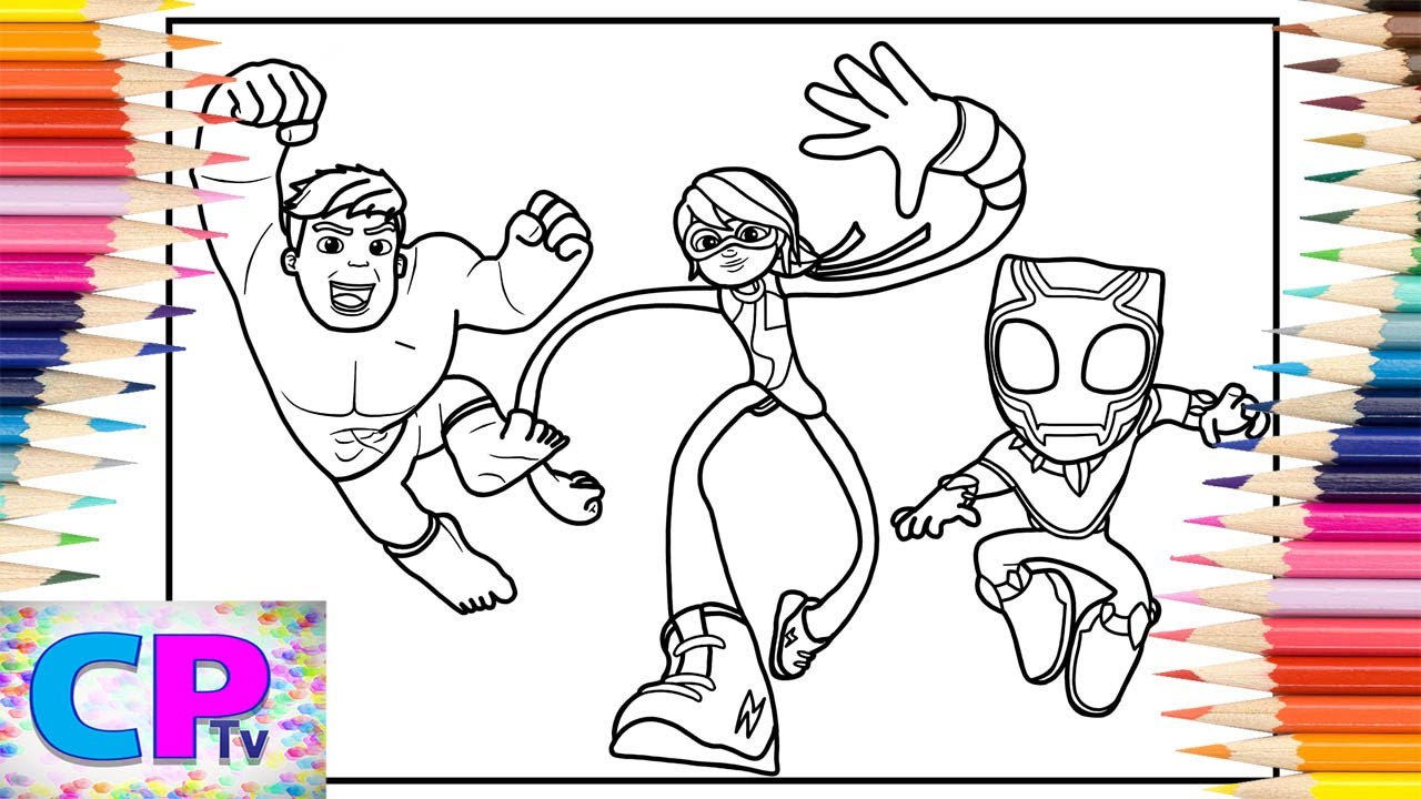 Spidey and his aazing friends coloring pageshulks arvelblackpdefqwop