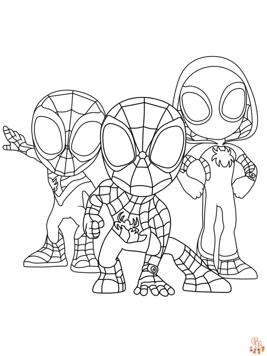 Spidey and his amazing friends coloring pages for kids