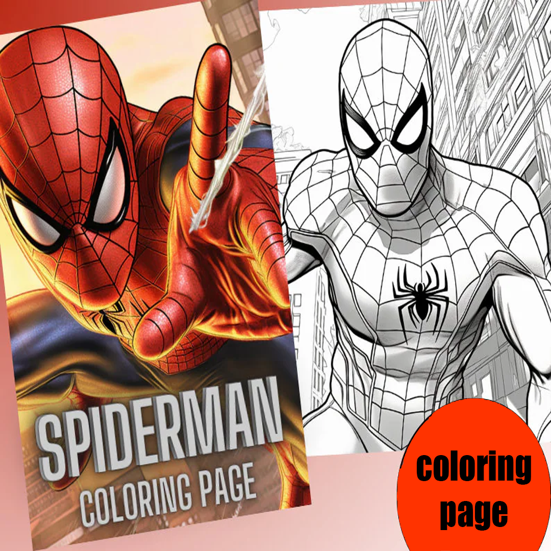 Spiderman coloring pages instant download printable pdf