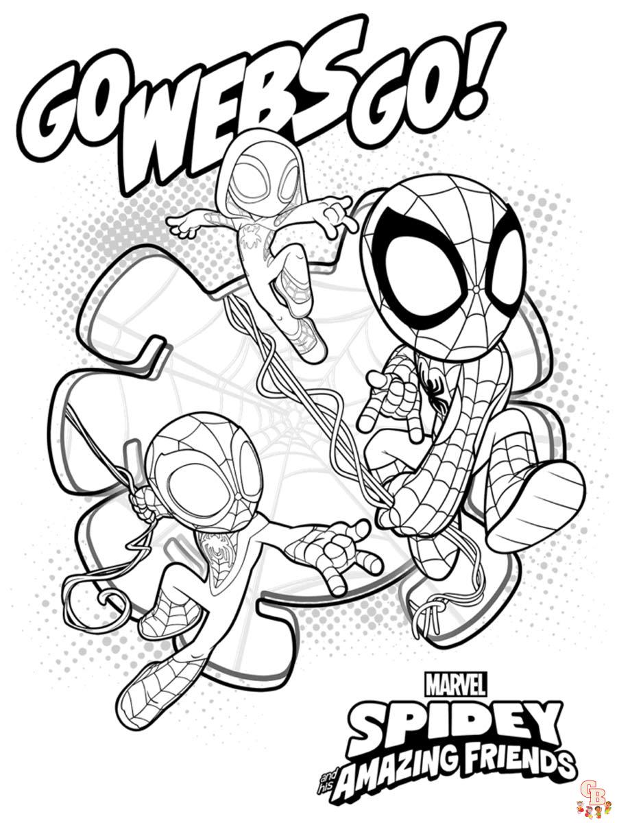 Spidey and his amazing friends coloring pages for kids