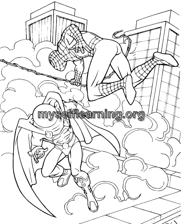 Spiderman cartoons coloring sheet instant download