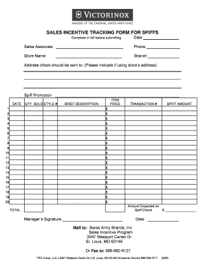 Sales incentive tracking form for spiffsdoc