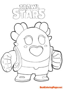 Brawl stars spike girl coloring page