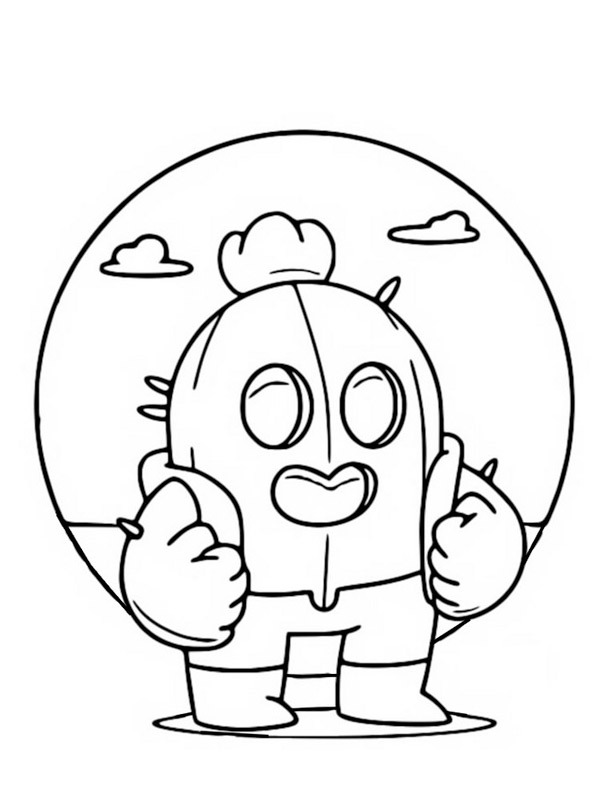 Brawl stars spike coloring page