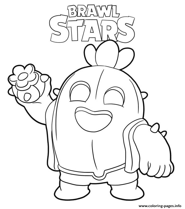Brawl stars spike coloring page printable